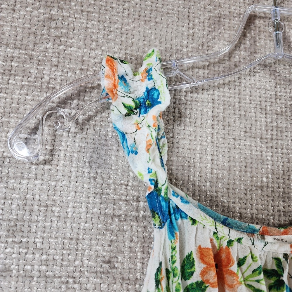 Peyton & Parker Girls Floral Midi Dress Ruffle Strap Size M (10-12) 100% Cotton - Picture 2 of 11